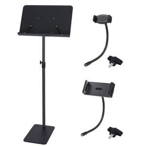 [미국배송] ZREIFY 프로페셔널 오케스트라 악보 스탠드 디지털 피아노 키보드 관악기 기타 바이올린 연주자를 위한 조절 가능한 높이 메탈 음악 책 스탠드 홀더 - 휴대폰 및 태블릿 포함