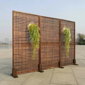 야외 파티션 나무 화분 가벽 장식 발코니 마당 우드