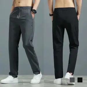 남성 아이스 실켓 팬츠 여름 쿨 밴딩 캐주얼 바지