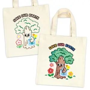 에코가방 채색그리기 나무환경보호1/천가방/캔버스백/무지/에코/백/데일리/학원/가방/캔버스