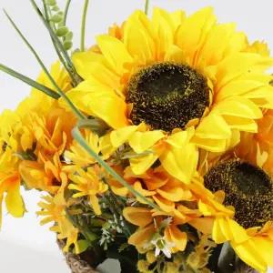 조화바구니 해바리기 화동 바구니 벽걸이장식