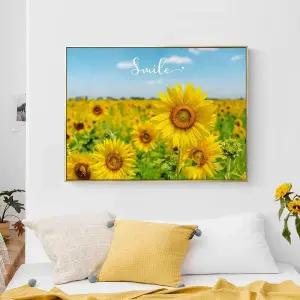 창문 장식 커튼 패브릭 해바라기 천 홈 가리개 그림