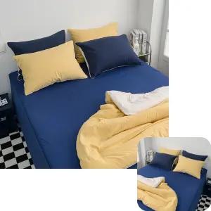 뮤 샤이니 시트 밴딩 단품 순면매트리스커버 네이비 퀸침대