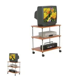 유바라 3단 TV 티비 다이 우드 미니 TV렉 TV 선반