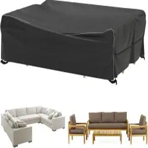 벨웨이 파티오 가구 세트 커버 - 헤비 듀티 420D 방수 방풍 소파 가든 식탁 의자 반사 테이프 직사각형 108