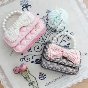 진주 토트백 미니 리본 어린이 공주 핸드백 러블리