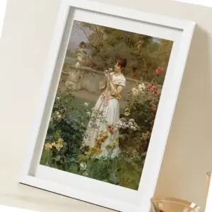 우드 사진 액자 A4 화이트 홈갤러리 장식용 카페 스타일 (WFJ5SX3)