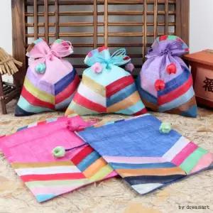 설선물 사선 색동 복주머니/전통/설날/답례품