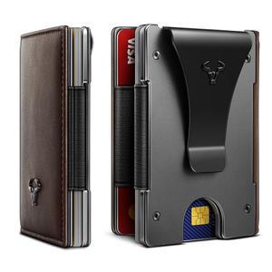 [미국배송] 불리언트 남성용 머니 클립 슬림 가죽 지갑 카드 케이스 11장의 RFID 차단 기능으로 확장 가능