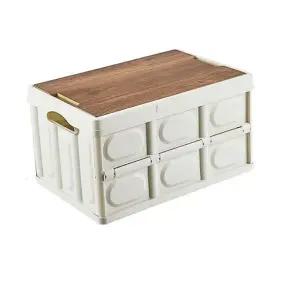 우드 폴딩 캠핑 테이블박스 스토리지박스 중형 수납정리함