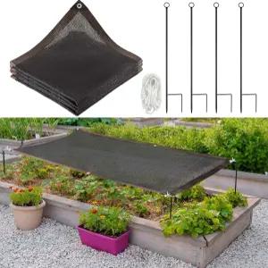 쓰리허니 1 야외용 식물 그늘막 세트 4개 스테이크 로프 그로밋 포함 커버 동파 방지 겨울 70 선블록