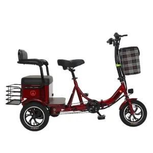 충전식 삼륜 자전거 납산 출퇴근 장보기 어르신 붉은색