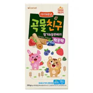아이배냇 유아용 곡물친구 짝꿍팩 과자 딸기 블루베리 250g 간식 방과후 발렌타인데이 선물 어린이날 화이