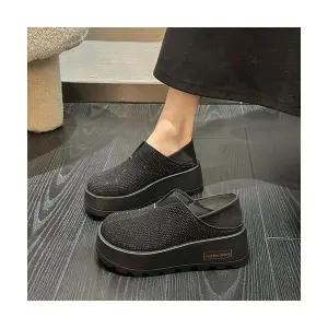 SMK 여성 플랫슈즈 여름 통굽 큐빅 토시로퍼 단화 JEN5