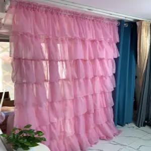 캉캉 레이스 커튼 인테리어 가림막 창 암막 프릴 트랙 블랙듀얼 공주 유럽식