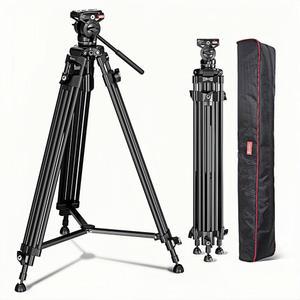 [미국배송] 360 유체 헤드(BV185) 72.8인치 헤비 듀티 삼각대 알루미늄 합금 카메라 리프트 로프 최대 6KG/13.2파운드의 하중 6.3파운드의 가벼운 무게