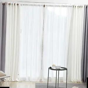 거실커텐 소프트 쉬폰커튼 핀형 긴창 대형 특대형 화이트