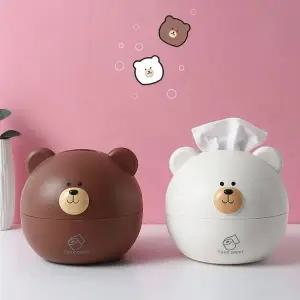 곰돌이 휴지 보관함 인테리어 소품 귀여운 디자인 통 2컬러 (WFJ5TAM)