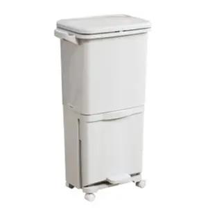 실내용 조립식 쓰레기통 분리형 이중 분리수거함 인테리어 통 청소용품 (WFJ5FTJ)