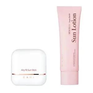 가히 에어리핏 선스틱 14g SPF50 + 아쿠아 쉴드 선로션 50ml SPF50 2종세트 산뜻보송 민감성 자외선차단