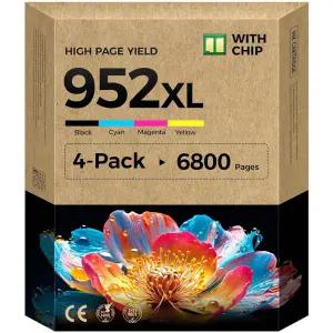 952XL 잉크 카트리지 콤보 4팩 HP 952 952XL 잉크용 대용량 HP Color OfficeJet Pro 8710 8720 8715 8725 8
