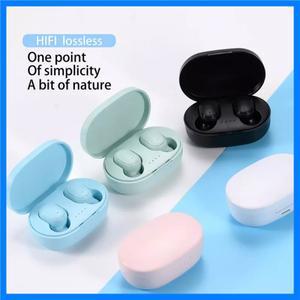 A6S TWS 무선 블루투스 헤드폰 스테레오 헤드셋 스포츠 이어버드 충전 박스 포함 마이크 스마트폰