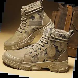 로우워커 밀리터리 남성 털 워커 방한 신발 작업화 패션슈즈