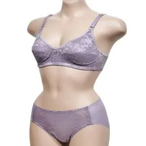 플로럴 고급스러운 오가닉 코튼 풀컵 여성 브라 팬티 (WFJ6AY4)