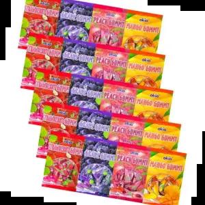 과일맛젤리 오키오젤리4종 딸기+포도+피치+망고(5개씩)