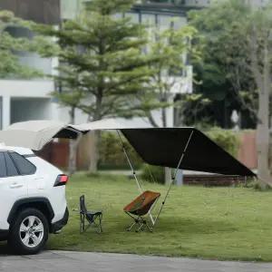 토요타 RAV4 2019-2025 SUV 테일게이트 캐노피 야외 캠핑 배낭 여행용 Tarp 이지 셋업 휴대용 차양 쉘터