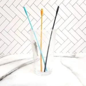 빨대솔 실리콘 부드러운 긴빨대 브러쉬 오렌지 (WFJPWCK)