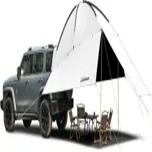 해치백 밴 UPF 50+ 대용량 캠핑 액세서리를 위한 롱싱어 카텐트 유니버설 SUV 테일게이트 차양 (화이트)
