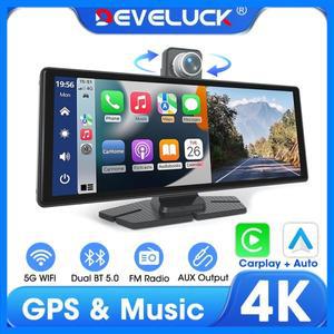 디벨럭 10.26인치 회전형 카플레이 스크린 4K 차량용 블랙박스 후방 카메라 안드로이드 오토 대시캠 비디오