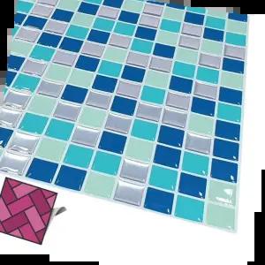 인테리어 월타일스티커 203 파랑 잔바둑무늬 포인트타일