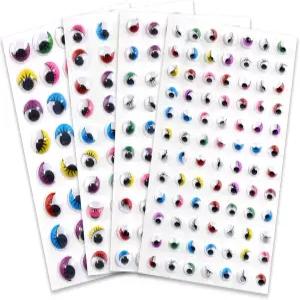 샹그릴라 컬러 구글리 즈 스티커 속눈썹 포함 u2013 공예용 셀프 꿈틀거림 작고 큰 사이즈 (8mm 10mm 12mm