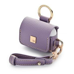 [미국배송] 삼성제품호환 버즈 3 & 프로 토고 링 가죽 케이스 금속 링과 스트랩이 있는 고급스러운 가죽 뛰어난 내구성 우아한 디자인 특징에 대한 쉬운 접근성 - 라벤더