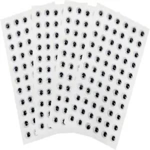 TOAOB 4장 구글리 즈 스티커 셀프 접착식 흔들기 6mm 플라스틱 공예 DIY 스크랩북 장식용