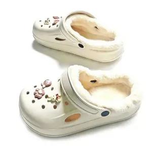 겨울 실내화 택1 털실내화 아이보리 샌들 털 폭 (WFJQWUY)