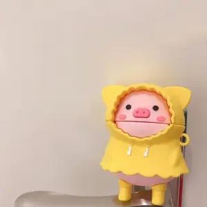 노란색 실리콘 에어팟 케이스 돼지 디자인 방수 우비 스타일헤드셋 보호용 (WFJ5U6A)