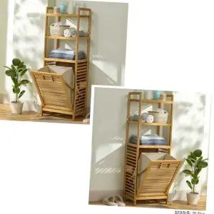 HW마트 세탁실 베란다 세제 선반 빨래 바구니 수납장 4단 40 X 119CM