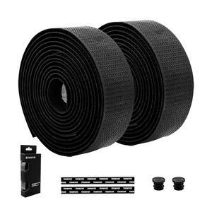 Thinvik 자전거 핸들바 테이프 부드러운 EVA PU 충격 흡수 미끄럼 방지 그래블 로드 바이크용 그립력 향상 블랙 63g 세트