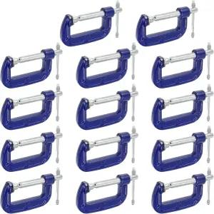 펀수에이 14 PCS 2인치 C 클램프 턱 개구부가 있는 헤비 듀티 가단성 철제 목구멍 깊이 0.85인치 목공 용접