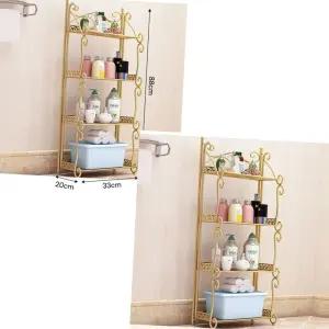 HW마트 접이식 옐로우 세련된 인테리어 베란다 선반 4단