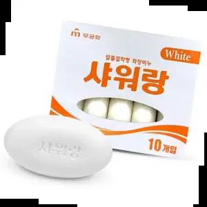 업소용비누 무궁화 샤워랑 화이트 알뜰 대용량 비누 10개입 130g