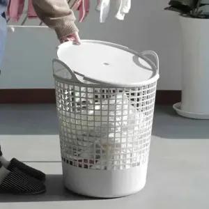 의류 정리 바구니 세탁용 원형 수납 바스켓 수납통 세탁