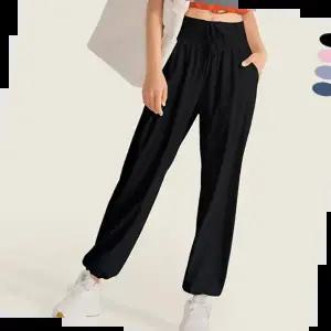 아노락세트 요가 필라테스 조거 하렘팬츠 와이드 허리밴딩 운동복