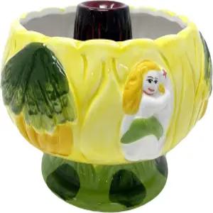 아멜라 스콜피온 볼 32온스 어항 티키 머그 손으로 그린 세라믹 아일랜드 테마 럼 펀치 칵테일 잔 불타는