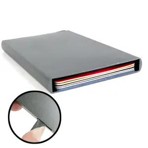 슬라이딩지갑 슬라이 드 딩 카드 지갑 반자동 홀더 그레이