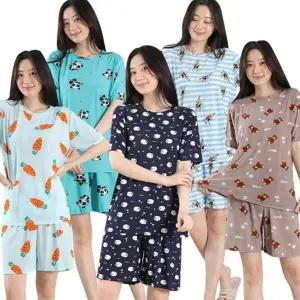 여성 반팔 까실이 상하세트 잠옷 스판 쿨 여름잠옷 여자잠옷 아이스