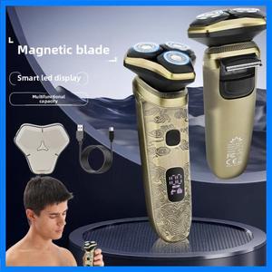 남성용 전기 면도기 전문 면도기(3날 절단 시스템 포함) 왕복 방수 면도기 USB 충전 수염 트리머